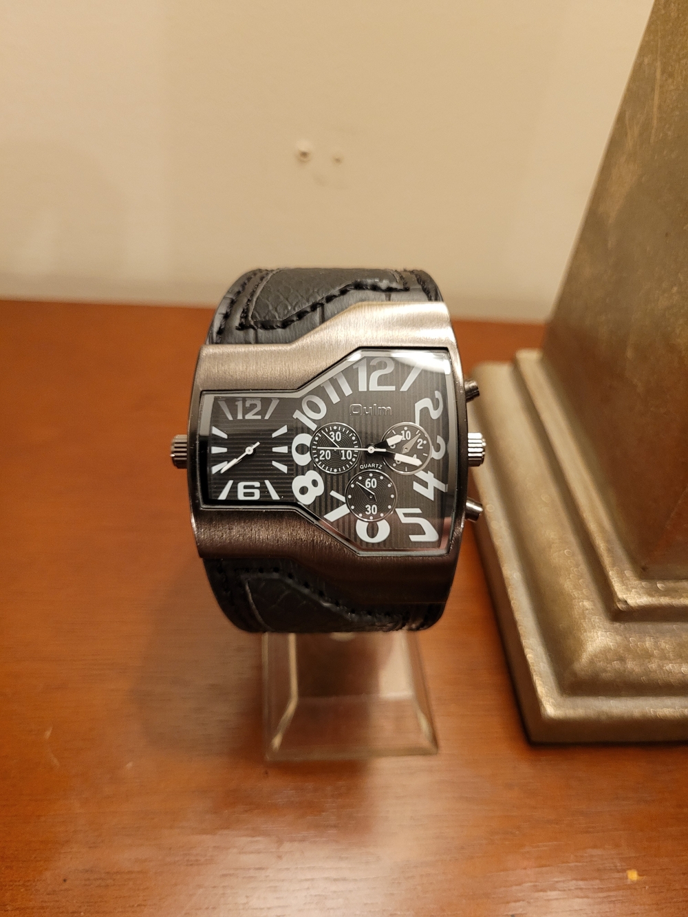 Brand New Oulm Black Dual Time Men's Watch